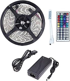 Tanbaby RGB LED 5050 Waterproof Flexible Rope Strip + 44key RGB LED Controller +12V 5A 60W Power Adapter Outdoor Lighting