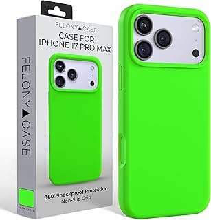 for iPhone 17 Pro Max - Neon Green Silicone Case, Soft-Touch & Matte Finish Liquid Silicone, Vibrant Color iPhone Case, 360° Shockproof Protective Cover, Anti-Scratch & Microfiber Lined