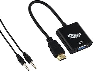 محول HDMI إلى VGA مع مخرج صوت، يوصل أجهزة HDMI بمنفذ VGA مع دعم صوت بدقة 1080p Full HD