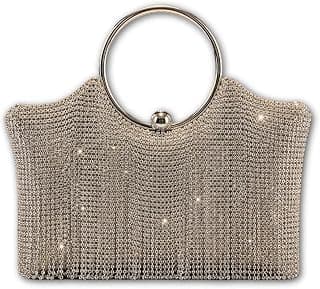 Silver Clutch - Rhinestone Embellished Bag for Formal Events