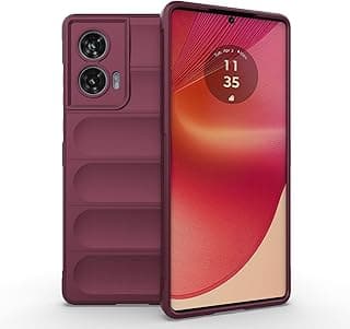 جراب هاتف متوافق مع Motorola Moto Edge 50 Fusion، جراب حماية Magic Shield من TPU + سيليكون مقاوم للصدمات (أحمر نبيذي)