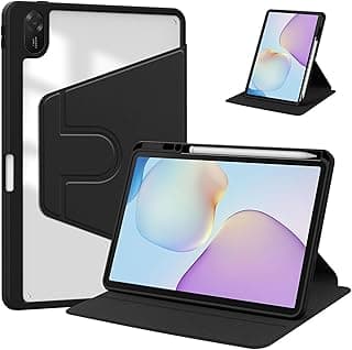 جراب هجين متوافق مع تابلت هواوي Matepad 11.5 بوصة 2025، جراب ظهر صلب بمسند متعدد الزوايا مع حامل قلم وحماية متوافق مع هواوي Matepad 11.5 بوصة 2025 (أسود)