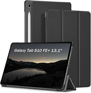 جراب لجهاز سامسونج Galaxy Tab S10 FE+ Plus مقاس 13.1 بوصة (SM-X620) تابلت 2025، جراب حماية مع خاصية النوم/الاستيقاظ التلقائي - أسود