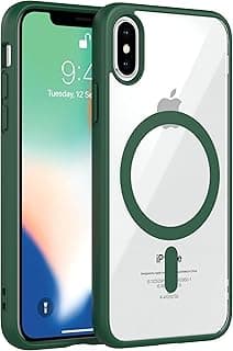 جراب Dl3 مغناطيسي شفاف لهاتف ايفون XS Max يدعم Magsafe، حماية عسكرية، مغناطيس قوي، نحيف - أخضر