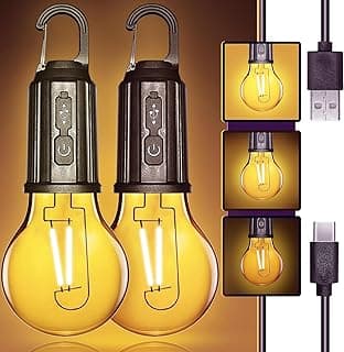لمبة تخييم ليد قابلة لإعادة الشحن مقاومة للماء مع كابل USB و3 أوضاع، لمبة معلقة للتخييم والمشي لمسافات طويلة والطوارئ والمنزل وإصلاح السيارات من تي سي سي او انتربرايز (قطعة واحدة)