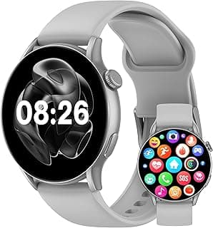 ساعة ذكية X Orbit، شاشة دائرية 1.6 بوصة AMOLED، اتصال بلوتوث، تتبع لياقة بدنية، مراقبة نبض ونوم وأكسجين، 100+ وضع رياضي - مقاومة للماء - فضي