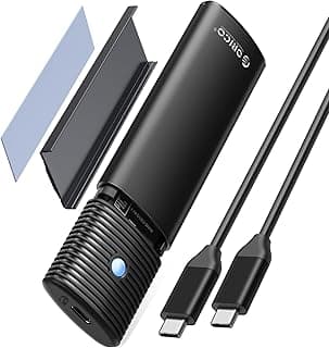محول حافظة ذاكرة مستديمة من اوريكو، M.2 USB 3.2 NVMe SSD مع مشتت حراري 10 جيجابايت في الثانية لمفتاح M-Key/M+B 2230/2242/2260/2280، M2 كابل CC، بدون أدوات USAP PWM2G2 - أسود