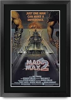 HWC Trading A3 FR Mad Max 2 بوستر فيلم بتوقيع Mel Gibson هدية مطبوع بإطار A3