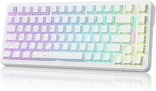 لوحة مفاتيح ألعاب X82PRO هي 75% لاسلكية، بزر سريع ومفتاح بتأثير هول مغناطيسي مع قابلية ضبط الاستجابة حتى 0.01 ملم، تردد 8 كيلو هرتز، تدعم تقنية التبديل السريع، إضاءة RGB، للاعبين من اتاك شارك، أبيض
