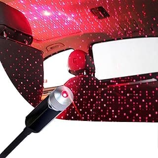 مصباح ليلي بروجيكتور بتصميم رومانسي لنجوم المجرة بمنفذ USB مرن ومحمول لسقف السيارات والحفلات وغرفة النوم والديكور الداخلي، أحمر