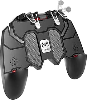 XICEN Mobile Game Controller with L1R1 L2R2 Triggers, PUBG Mobile Controller 6 Fingers Operation, Joystick Remote Grip Shooting Aim Keys（AK-66）
