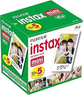 فيلم تصوير فوري Instax Mini، عبوة 10 صور × 5 (إجمالي 50 صورة)