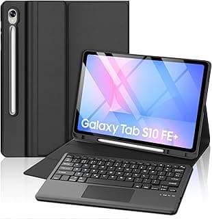 Trackpad Keyboard for Samsung Galaxy Tab S10 FE Plus 2025 13.1 inch, Case for Samsung Galaxy Tab S10 FE Plus/S10 FE+, Magnetic Detachable Bluetooth UK Layout Touchpad Keyboard Cover, Black