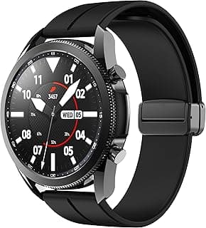 أحزمة ساعة 22 مم سيليكون بديلة متوافقة مع Garmin Vivoactive 4/Galaxy Watch 3 45mm/ Gen 5/لهواوي GT2 46mm/ GT2 pro 46mm مشبك مغناطيسي سريع الفك