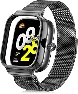 حزام Dl3 Mobilak متوافق مع شاومي Redmi Watch 4، سوار بديل معدني من الستانلس ستيل شبكي مغناطيسي قابل للتعديل للرجال والنساء