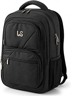 Royal Bag 22L Business Laptop Backpack for Men – Carbon Black, USB Charging Port, Padded Multi-Compartment, Air-Mesh Back, Water-Resistant, Gold Hardware, Travel & Work Daypack