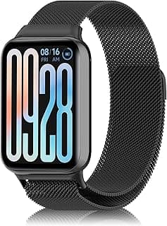 سوار معدني متوافق مع شاومي Smart Band 9 Pro/Mi Band 8 Pro، حزام بديل مغناطيسي لشاومي Smart Band 9 Pro/Mi Band 8 Pro للرجال والنساء
