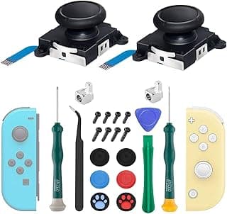 LONANDY 2 Pack Joycon Joysticks, Joycon Repair Kit Joystick Replacement Parts for Nintendo Switch, Switch Lite & Switch OLED, Include Thumb Grips, Metal Lock Buckles