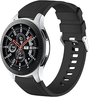 استيك رياضي سيليكون 22MM لشاومي Redmi Watch 5 Active/5 Lite/سامسونج Galaxy Watch 46mm/Watch 3 45mm/Gear S3/هواوي watch (GT6 GT5 GT4 GT3 GT2 GT 46MM)/GT2E/GT 6 Pro/Amazfit GTR 3/4 - أسود