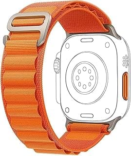 سوار Alpine Loop لساعة ابل متوافق مع مقاسات 49mm/45mm/44mm/42mm، سوار رياضي متين من النايلون مع مشبك G تيتانيوم لساعات ابل Ultra/SE سيريس 8 7 6 5 4