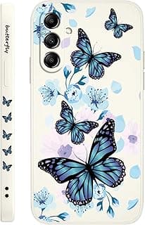جراب Fekra لهاتف سامسونج Galaxy A36 5G بتصميم زهور إبداعي، غطاء سيليكون ناعم ونحيف (فراشة أبيض)