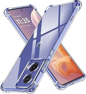 جراب سيليكون شفاف لموبايل موتورولا موتو G85 شبكة الجيل الخامس 5G مع زوايا واقية مضادة للصدمات من اي فولر، جراب موبايل رفيع وناعم وشفاف من البولي يوريثين المقاوم للحرارة المرن والمقاوم للخدش
