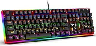 كيبورد العاب ميكانيكال كالي من ريدراجون K577R - مفاتيح حمراء (اسود)، USB