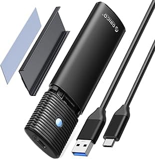 محول M.2 ذاكرة مستديمة ساتا SSD بدون ادوات من اوريكو الومنيوم USB 3.2 - 3.1 الجيل الثاني 10Gbps PCIe NVME 5Gbps NGFF خارجي M2 M2 مفتاح B+M 2230 - 2242 - 2260 - 2280 SSD-PWDM2G2A أسود
