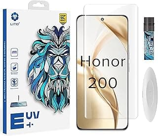 Dl3 Mobilak Li-to Screen Protector Honor 200 [Liquid UV Tempered Glass] Full Screen adhesive [Sensitive Touch][Fingerprint Sensor Compatible] HD Transparent