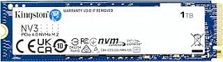 وحدة تخزين داخلية من كينجستون بسعة 1 تيرابايت موديل NV3 بتقنية NVMe واتصال PCIe متوافقة مع الكمبيوتر نوع سوليد ستيت درايف