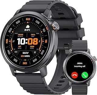 ساعة ذكية اورب متينة بشاشة AMOLED، نظام GPS مدمج، مقاومة للماء 5ATM، تتبع اللياقة البدنية والصحة، ساعة بلوتوث للاندرويد و ايفون – اسود