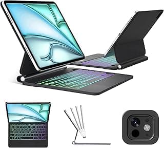 Magic Keyboard Case for iPad Air 13 (M3 2025/M2 2024), Backlit Keyboard for iPad Pro 12.9 6/5/4/3rd Generation (2022-2018), Magic Style Magnetic with Multi-Touch Trackpad, Black