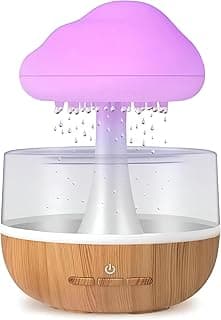 Essential Oil Maker - Aroma Humidifier with Ultrasonic Technology, Charming Mushroom Design Producing Rain Sound and Ambient Light for Ultimate Relaxation