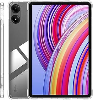 zZjoOoj Case for Redmi Pad Pro/Xiaomi Poco Pad (2024) 12.1 Inch Tablet Case, Soft Protective Case Liquid Silicone TPU Tablet Cover + - Black Premium Quality Durable Design Ideal for Daily Use with Rel