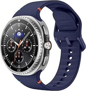 Silicone Bands Compatible with Samsung Galaxy Watch 8 Band 40mm 44mm, Galaxy Watch 8 Classic Band 46mm, Waterproof Soft Wristband Sport Strap for Galaxy Watch 8 Bands 2025 Women Men