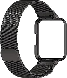 Generic Stainless Steel Magnetic Replacement Strap Compatible with Xiaomi Redmi Watch 2 Lite (Black)