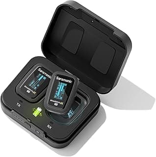 ميكروفون لاسلكي لافالير يُعلق حول الرقبة بنظام بلينك 500 برو اكس بي 1 مطور 2.4G ثنائي القناة مع علبة شحن وشاشة OLED لكاميرا دي اس ال ار وكاميرا الفيديو والهاتف الذكي والتابلت والكمبيوتر من سارامونيك