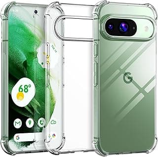 جراب لهاتف Pixel 9، جراب سيليكون ناعم ومرن ومضاد للخدش لهاتف جوجل Pixel 9 / Pixel 9 Pro (شفاف)