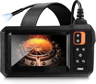 كاميرا منظار للفحص، شاشة 4.3 بوصة IPS بدقة 1080P HD، كابل مرن 16.5 قدم، مقاوم للماء IP67، أسود