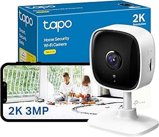 كاميرا مراقبة داخلية C110 بدقة 2K 3MP، واي فاي، كشف ذكاء اصطناعي، مراقبة أطفال وحيوانات أليفة، صوت ثنائي الاتجاه، رؤية ليلية متطورة، تدعم Alexa و Google