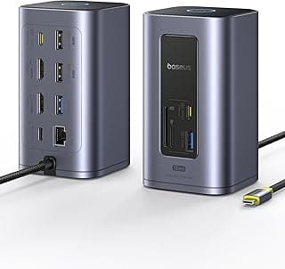 محطة توصيل لشاشتين، Nomos Win Air (12 في 1) لابتوب، 2*4K HDMI، منافذ USB 10Gbps، إيثرنت 1Gbps، PD 100W (بدون شاحن)، USB C لـ Dell/اتش بي/لينوفو/اسوس/ايسر/ابل