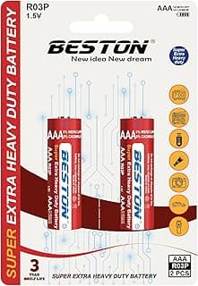 بطارية ريموت AAA من BESTON موديل R03S بقدرة 1.5 فولت Super Extra Heavy Duty - 2 قطعة