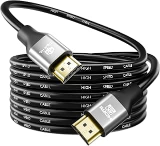 كابل HDMI v1.4 بطول 10 متر من ترو اتش كيو - سلك طويل عالي السرعة مع ايثرنت ARC ثلاثي الأبعاد FHD بدقة 1080 بيكسل- مناسب PS4 Xbox One سكاي HD تلفزيون لاب توب شاشة سي سي تي في - أسود موصل مطلي بالذهب