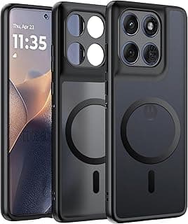 جراب مغناطيسي لموبايل موتورولا Moto Edge 60 Pro، غير قابل للاصفرار، حماية بمعايير عسكرية، غطاء حماية مضاد للصدمات مع حماية للكاميرا لموبايل موتورولا Moto Edge 60 Pro 5G
