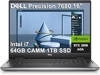 Dell Precision 7000 7680 Mobile Workstation Laptop (NVIDIA RTX 2000 Ada 8GB, 16" FHD+, Intel Core i7-13850HX (> Ultra 7-155U), 64GB LPCAMM2 DDR5, 1TB SSD) Pro Max for Designer, Engineer, Win 11 Pro