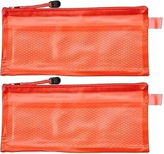 مقلمة قماش بسحاب 12×23 سم - احمر 2 قطعة حجم A6