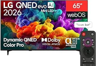 LG تلفزيون كيو نيد ايفو ميني ليد QNED85 4K VRR 144Hz ذكي بتقنية الذكاء الاصطناعي جهاز تحكم عن بعد ويب او اس 26 (2026) مقاس 65 بوصة