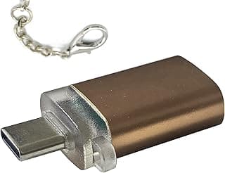 محول OTG من Type-C ذكر إلى USB 3.0 أنثى بإضاءة LED للابتوب والموبايل - (ذهبي)
