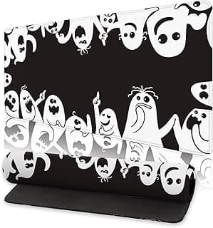 Gaming Mouse Pad Large Funny Ghost Computer Keyboard Mouse Mat with Non-Slip Base and Stitched Edge for Home Office Gaming Work 31.5x11.8inch
