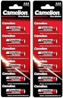 بطاريات قلوية LR03 AAA Plus من Camelione (عبوتان من 6 قطع)